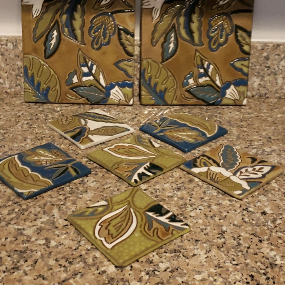 Anthropologie Home Sparrow trivets coaster set